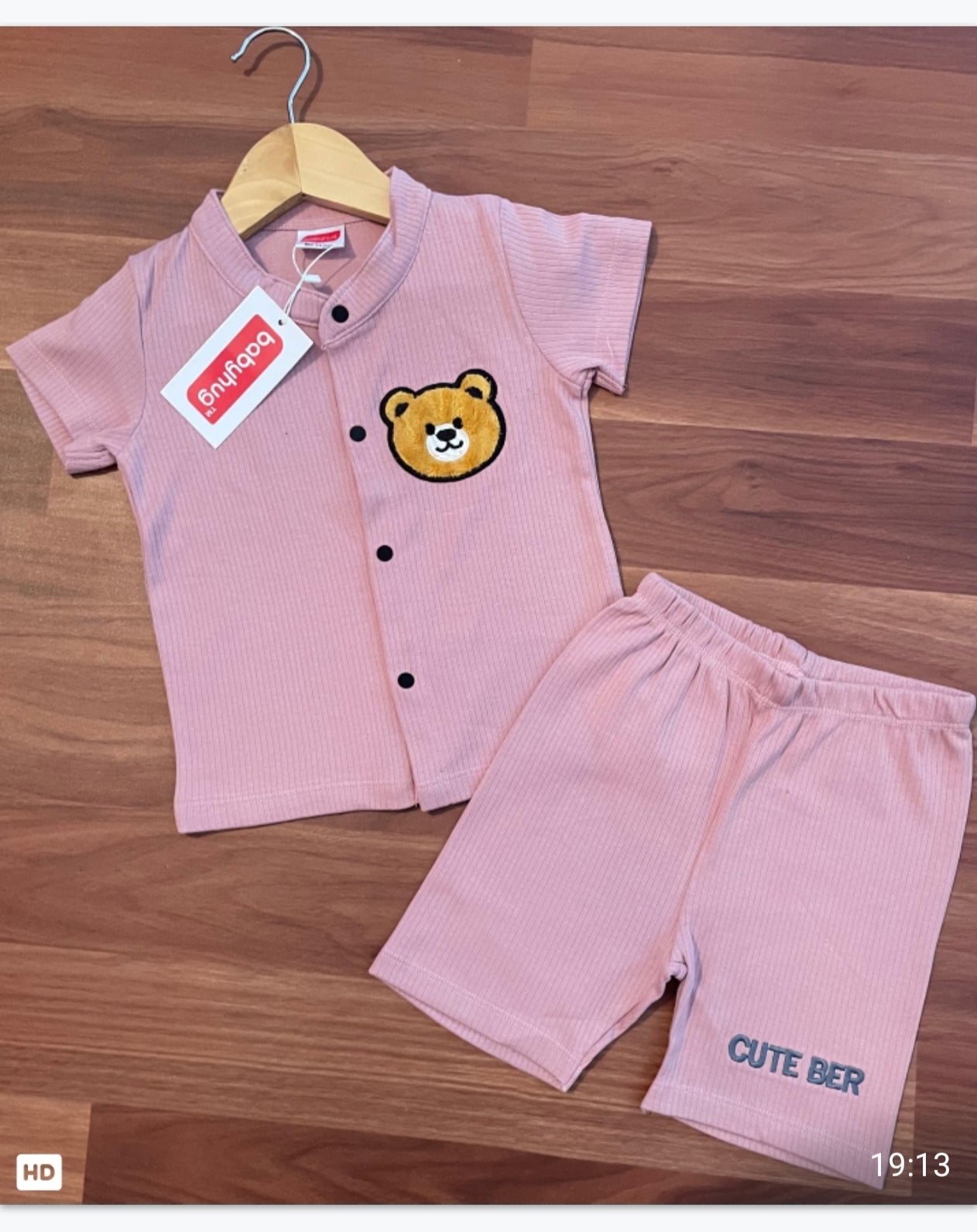 Front open Tshirt with Shorts Sets (Bear)
