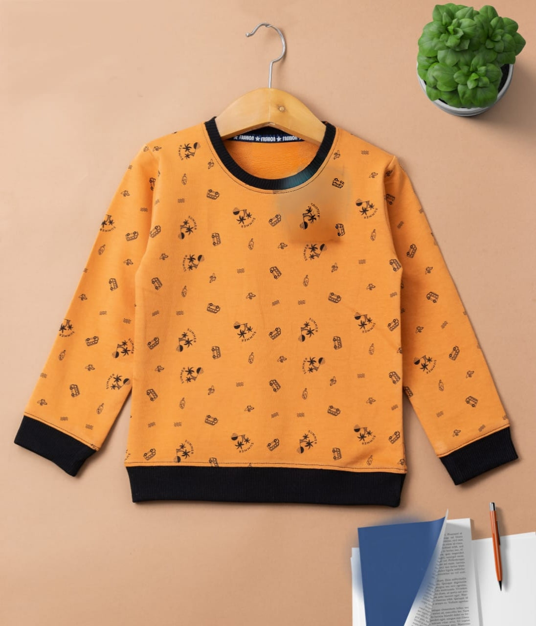 Full Sleeves Sweater Tshirt (Orange Beach)