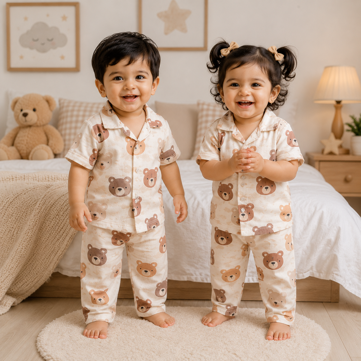 Premium Ribbed Collar Sets (Cream Big Teddy)