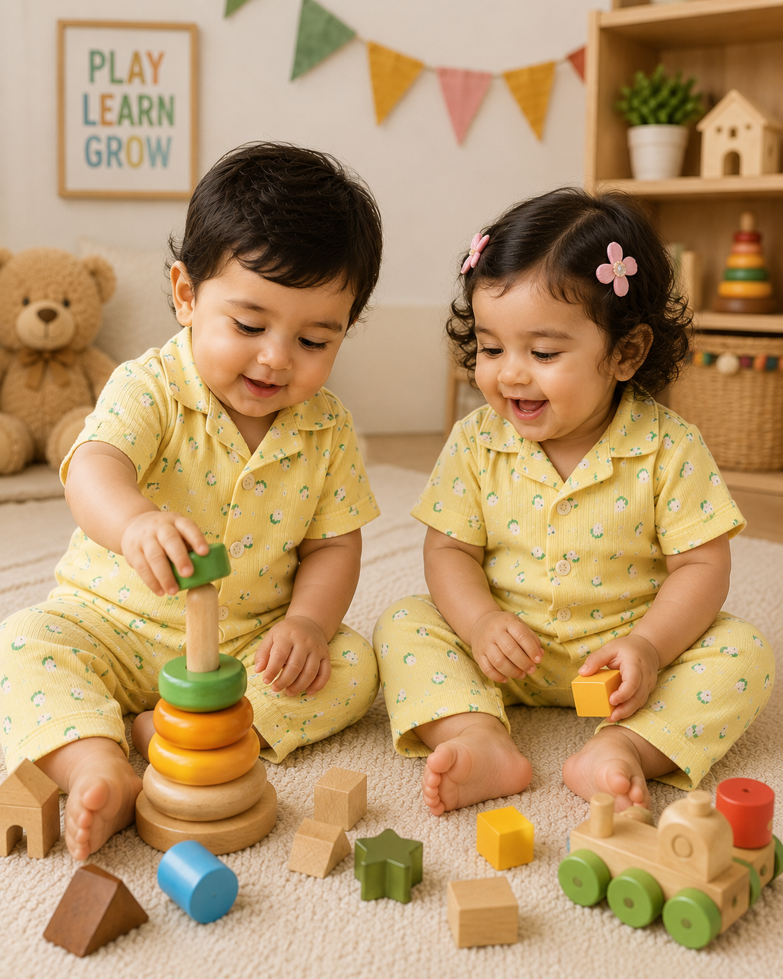 Premium Ribbed Collar Sets (Lime Yellow Flower) (Copy)