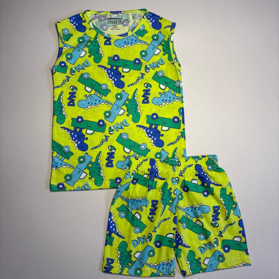 Sleeveless Shorts Sets(Green Dino) - sanright