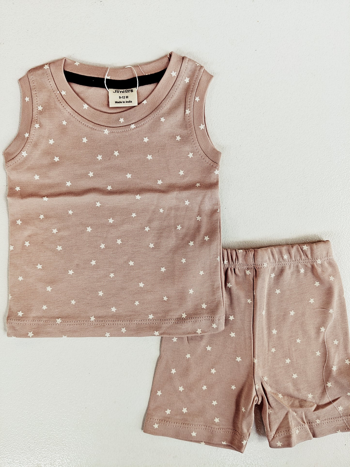 Premium Sleevelesss Tshirt with Shorts Sets (Brown Star) - sanright