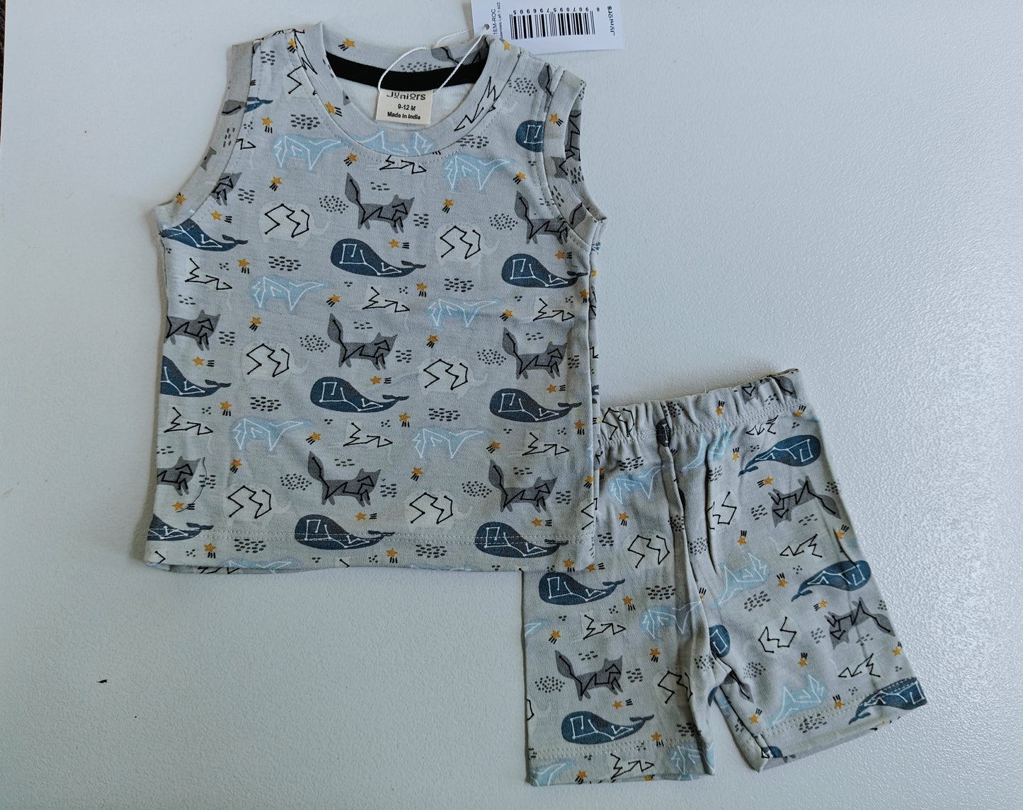 Premium Sleevelesss Tshirt with Shorts Sets (Ash Dolphin)) - sanright