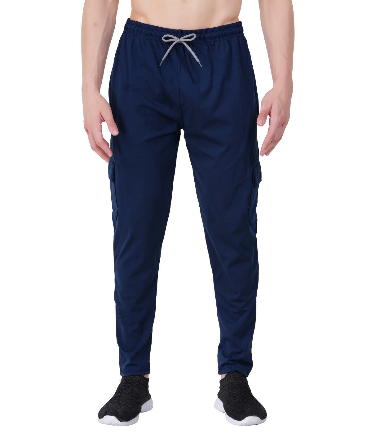 Men’s Micro-Lycra 5-Pocket Cargo Track Pants- NAVY