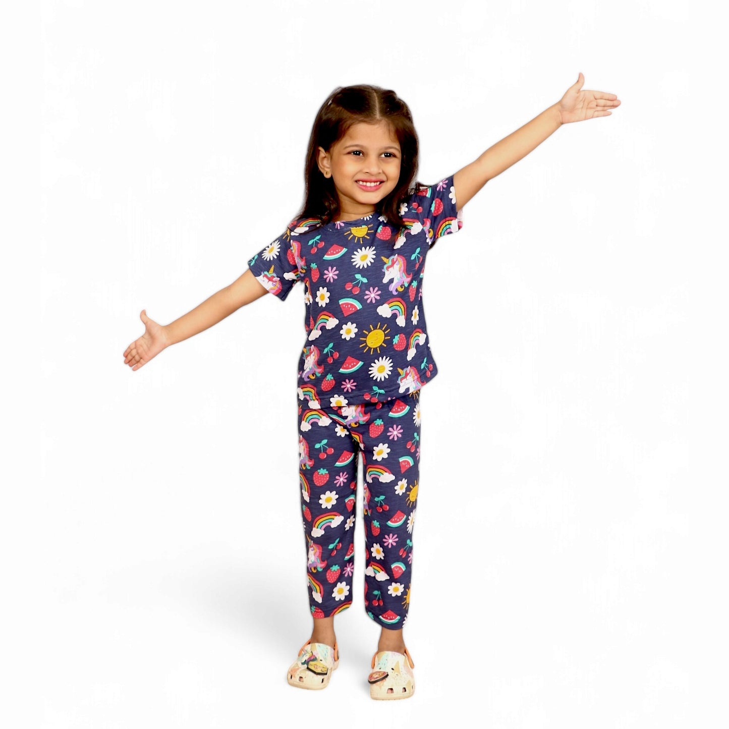 Half Sleeves Pajama Set (Unicorn) - sanright