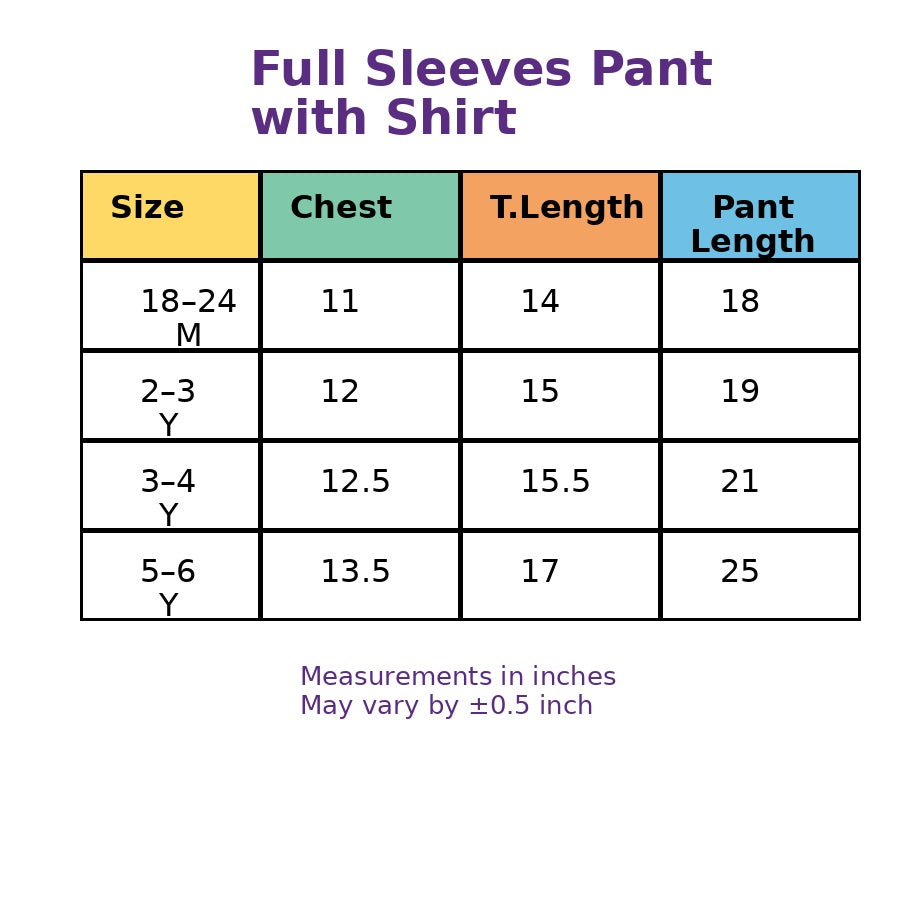 Premium Full sleeves Cotton Tshirt with Pant (Snow Theme)