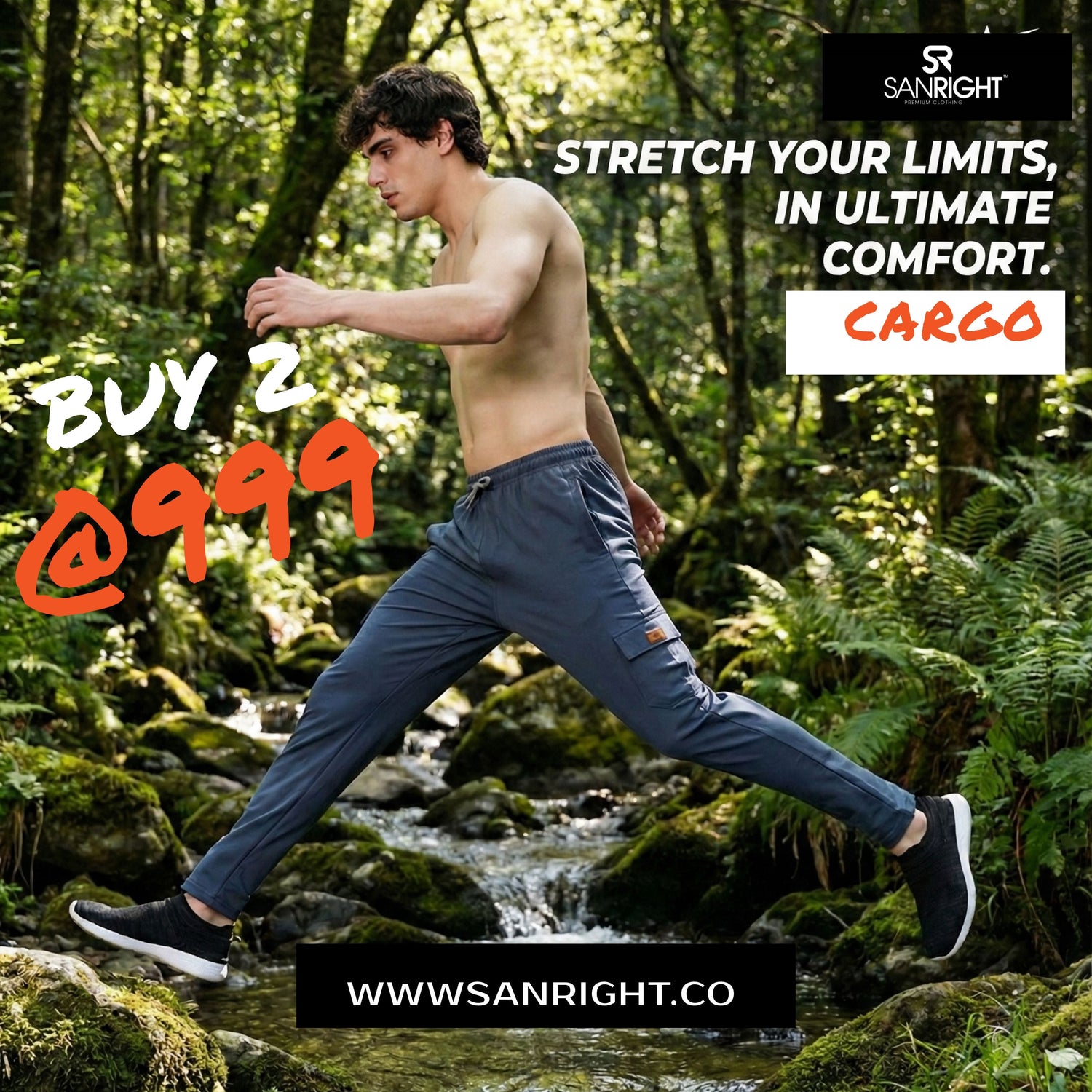 Men’s Micro-Lycra 5-Pocket Cargo Track Pants