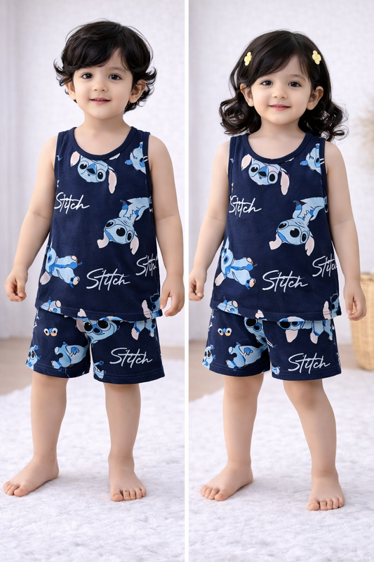 Sleeveless Shorts Sets(Cute Stitch)