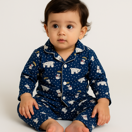 Kids’ Loungewear Collared sets (Blue Space)  (1-4 Yrs)