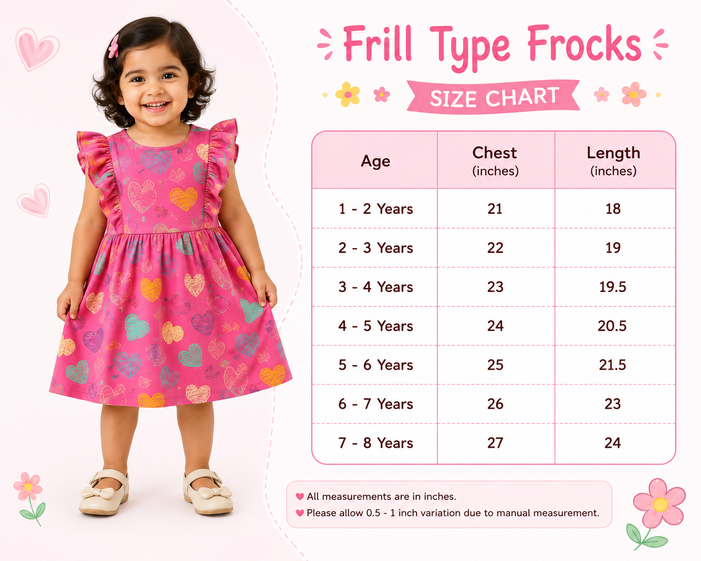 Sleeveless Frill  Frocks (Colorful Hearts)