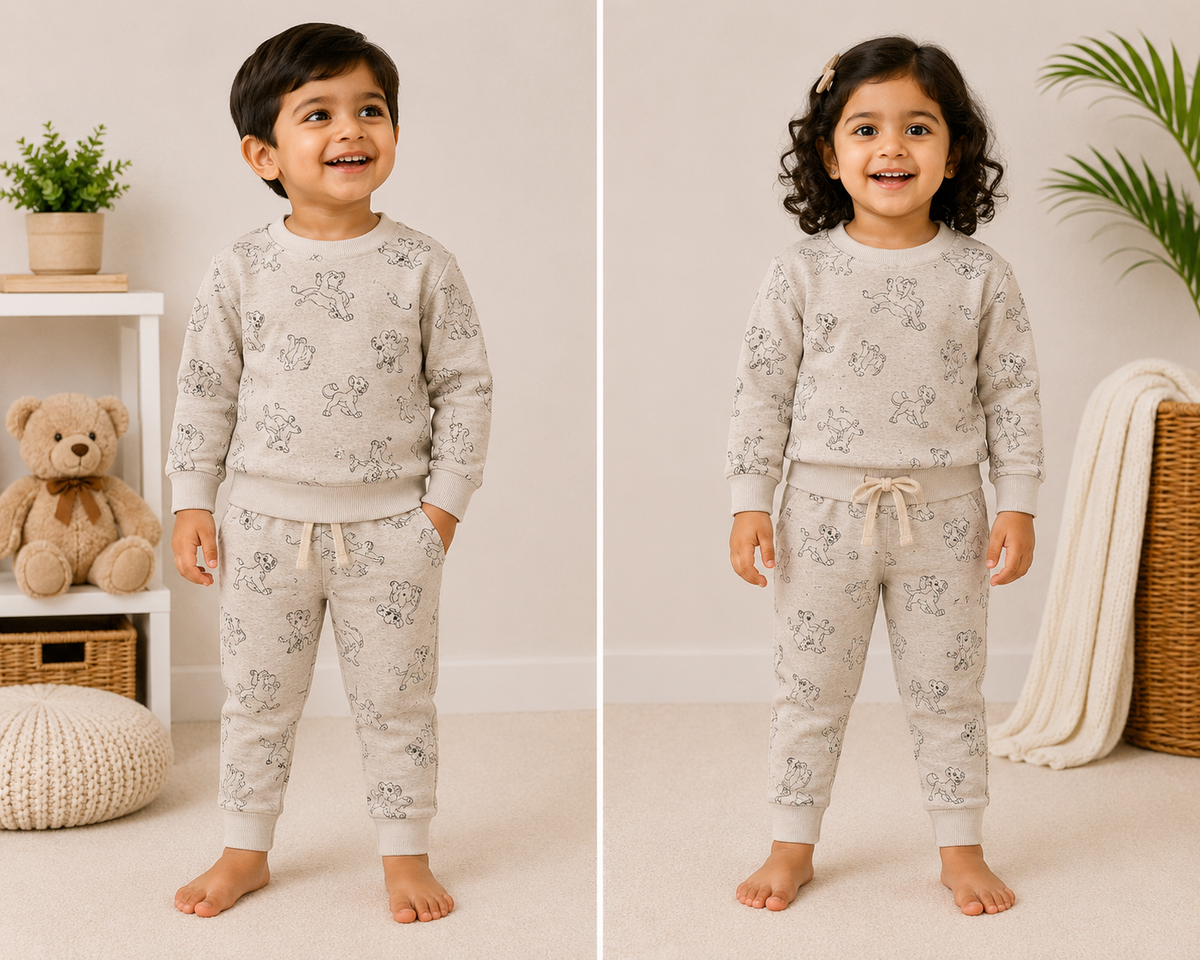 Premium Winter Full Sleeves T-Shirt with Pant (Sand Puppy)