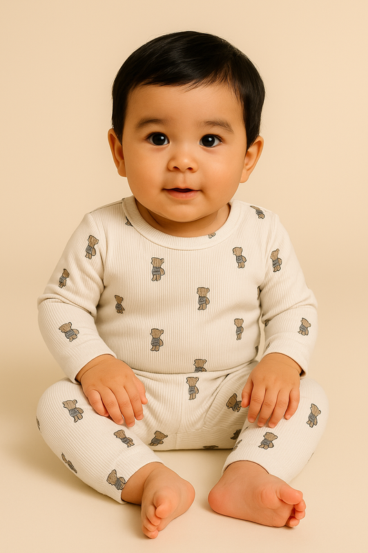 Premium Full sleeves Ribbed Tshirt with Pant (Standing Teddy)