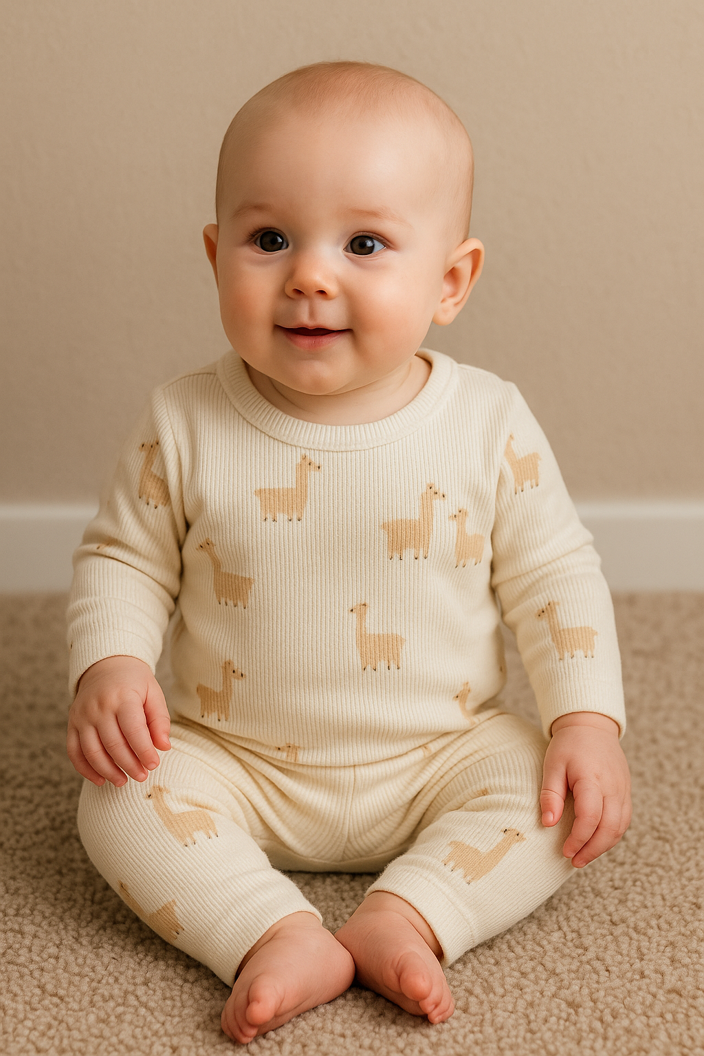 Premium Full sleeves Ribbed Tshirt with Pant (MommyBaby Giraffe)