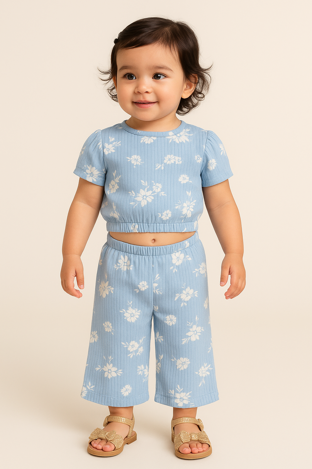 Crop Top & Palazzo Pant set (Beautiful Blue)