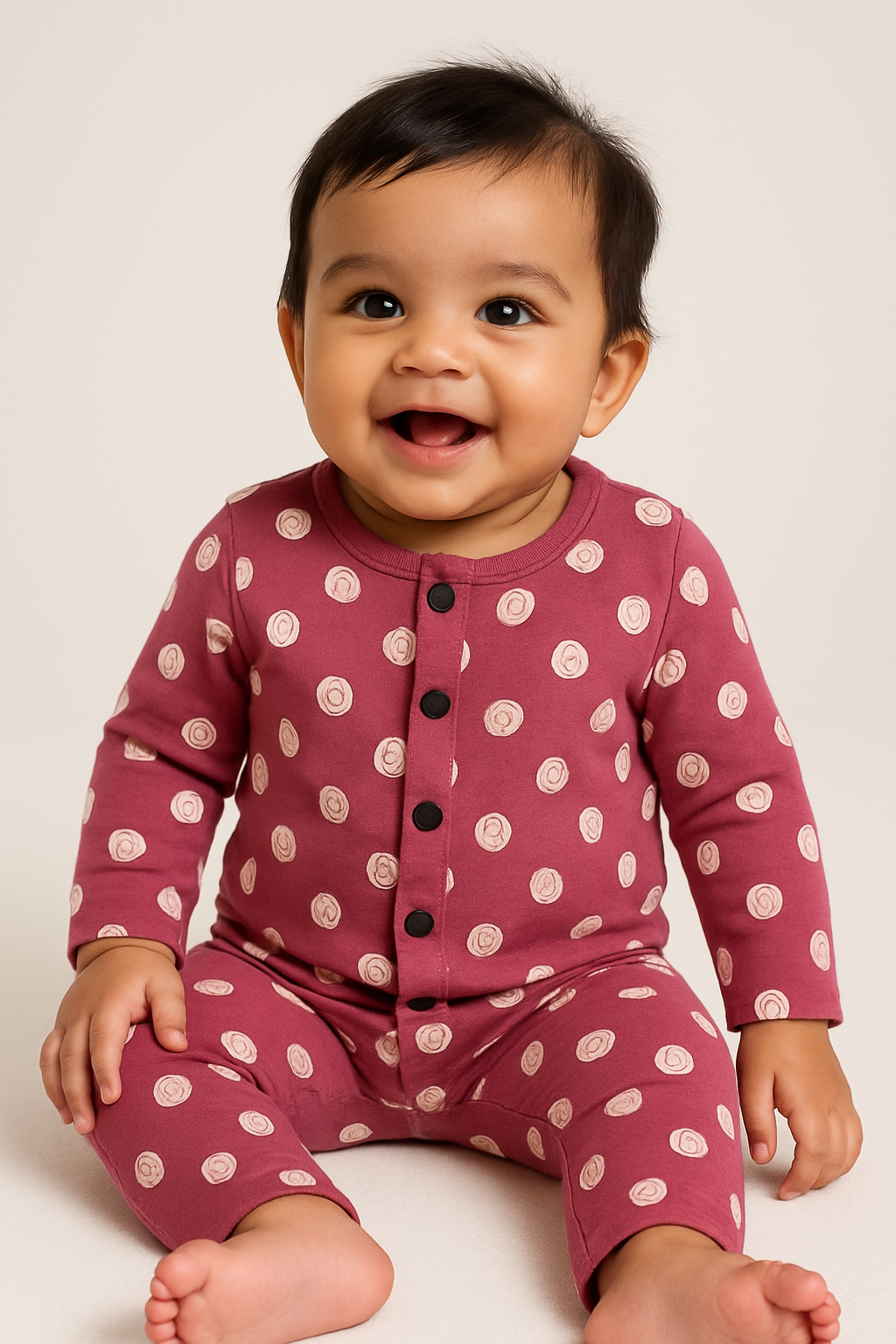 Front Open Full sleeves Cotton Tshirt with Pant (Rainbow & Animals)