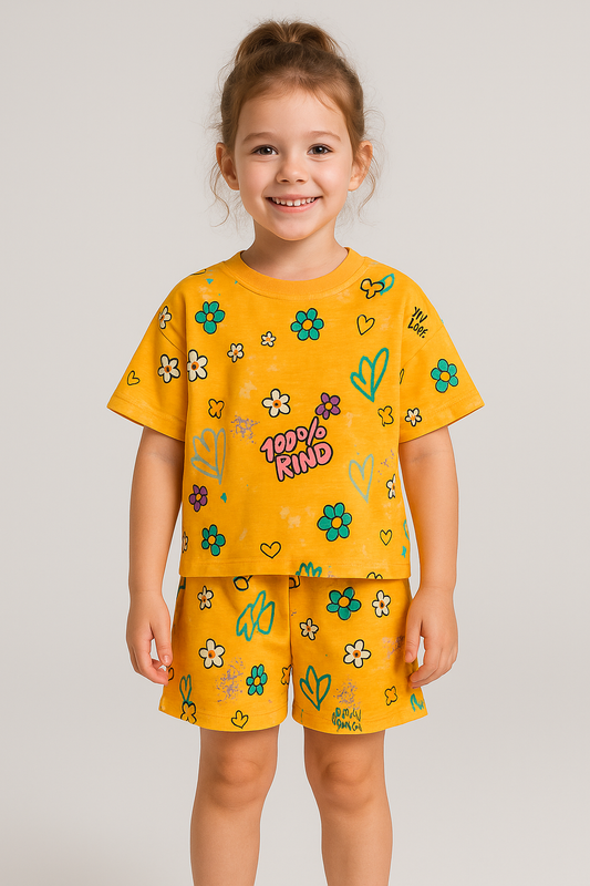 Drop-Sholder Shorts sets (Blossom)