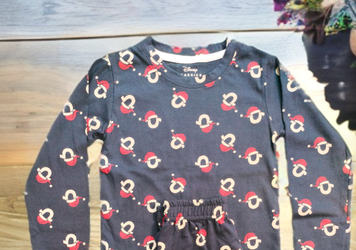 Premium Full sleeves Tshirt with Pant (Navy Blue Santa)