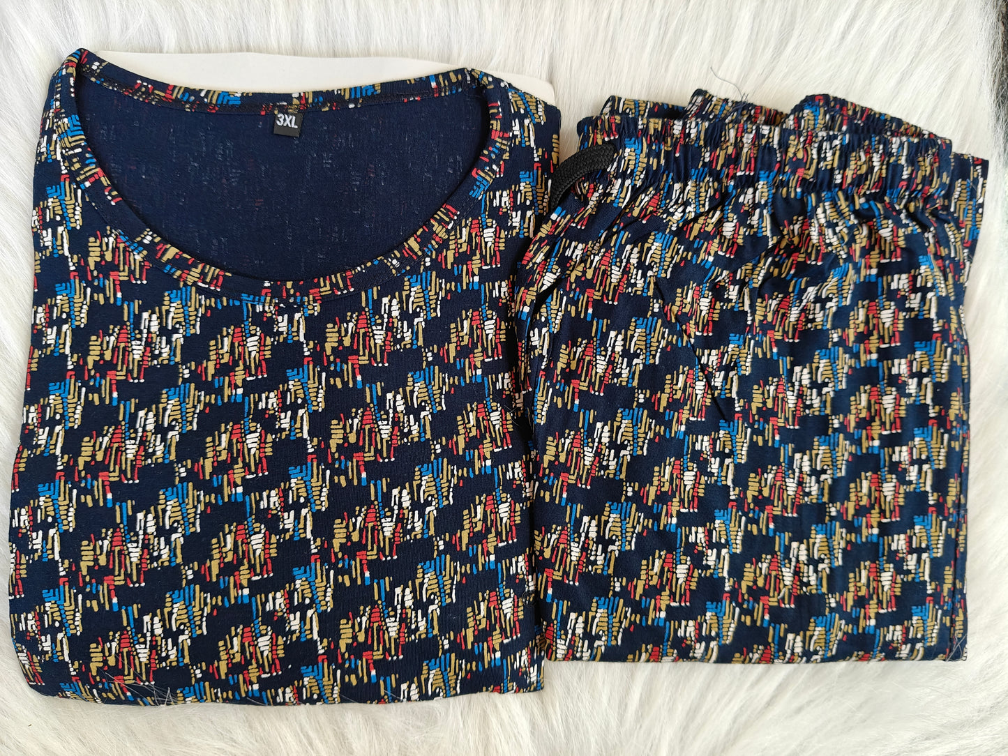 Women’s Co-Ords Loungewear Set (Multicolour Asymmetric)