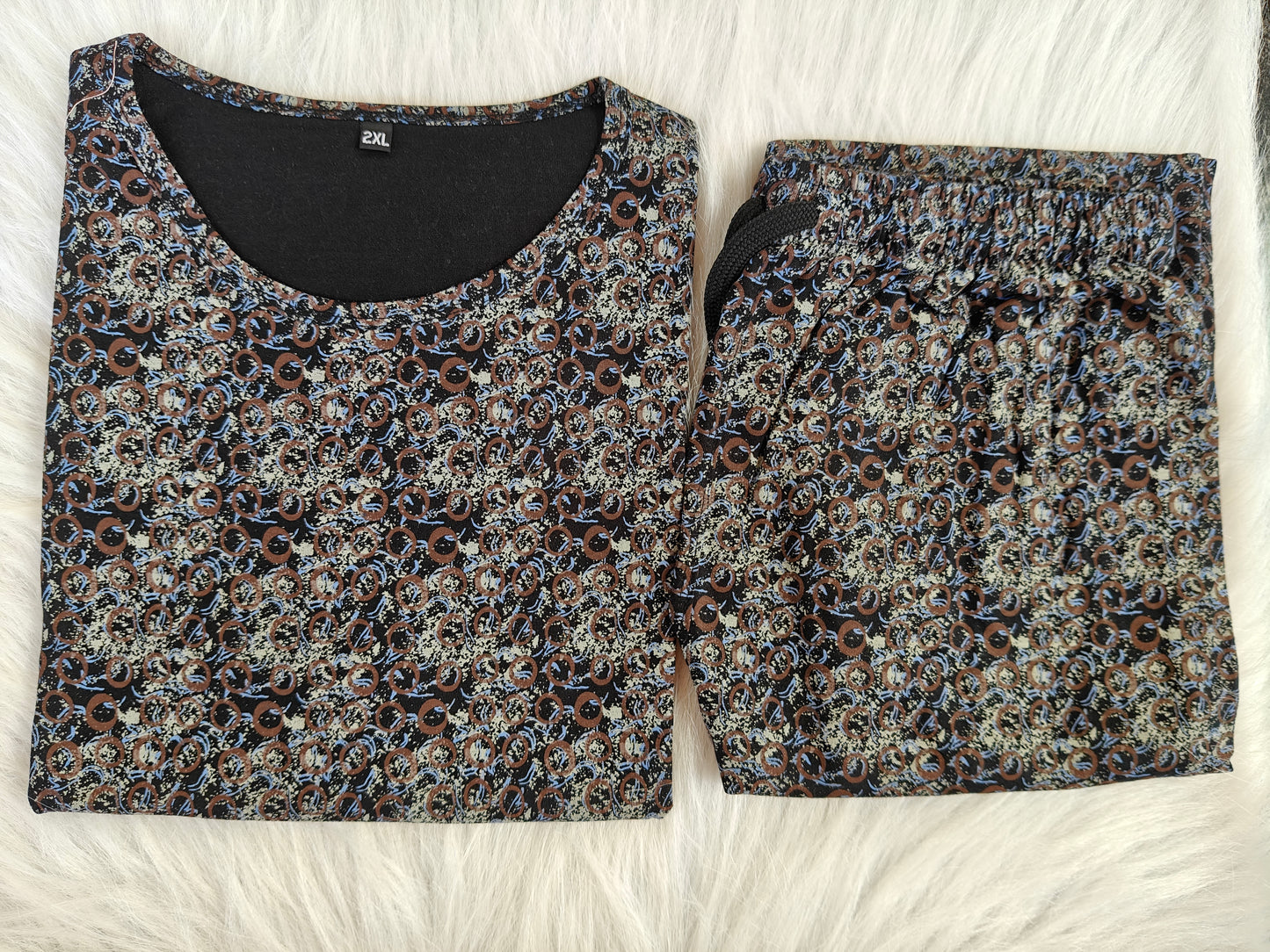 Women’s Co-Ords Loungewear Set (Multicolour Circles)