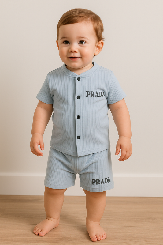 Front open Tshirt with Shorts Sets (PRADA)