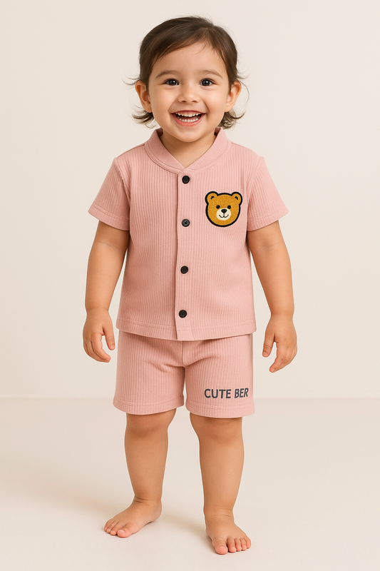 Front open Tshirt with Shorts Sets (Bear)