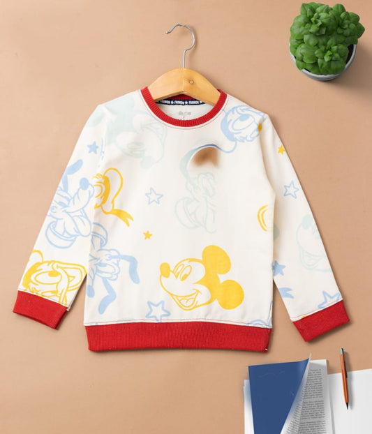 Full Sleeves Sweater Tshirt (Yellow Blue Micky)