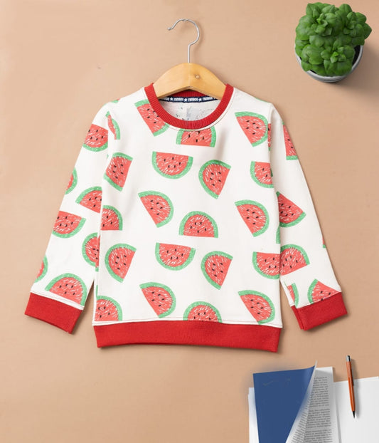 Full Sleeves Sweater Tshirt (Watermelon)