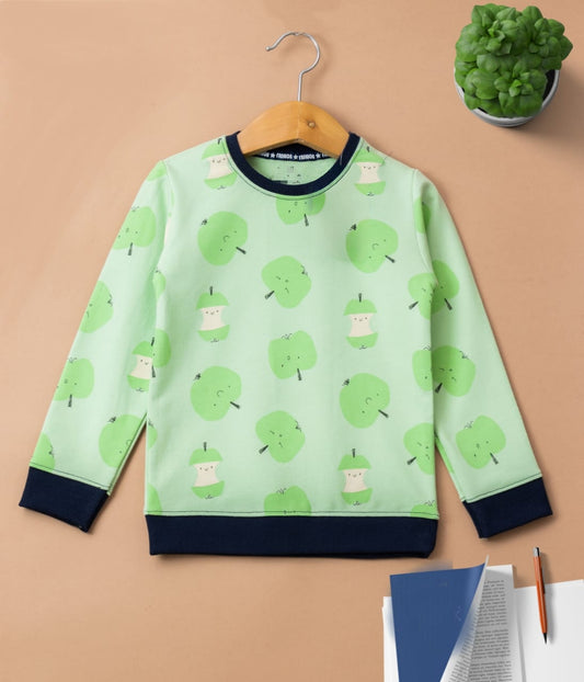 Full Sleeves Sweater Tshirt (Green Apple)