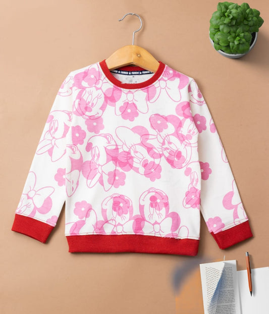 Full Sleeves Sweater Tshirt (Pink Minnie)