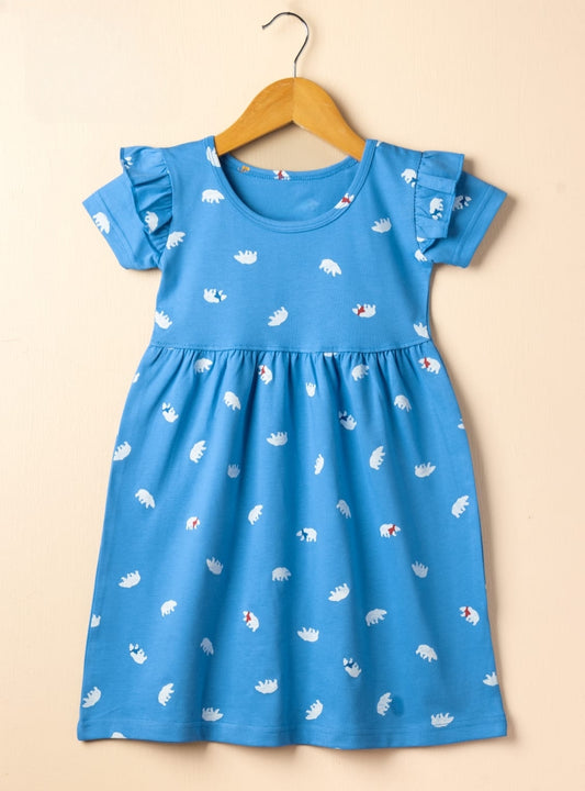 Half Sleeves Frill Frocks (Blue Shadow)