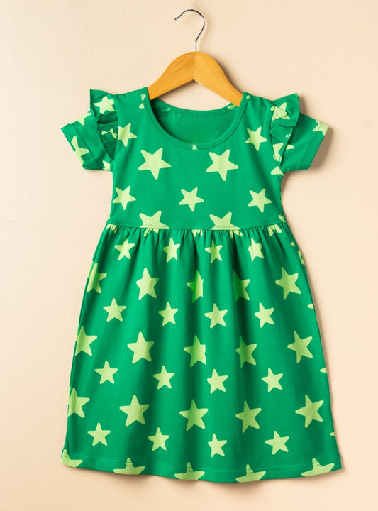 Half Sleeves Frill Frocks (Green STAR)