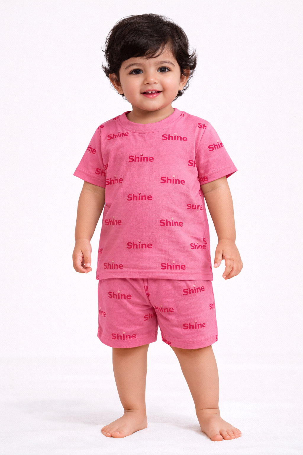 Cotton Shorts Sleeves Tshirt with Shorts Sets (Shine))