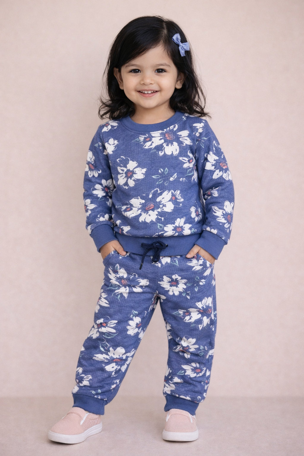 Premium Winter Full sleeves Tshirt with Pant (Beautiful Blue is Blooming)
