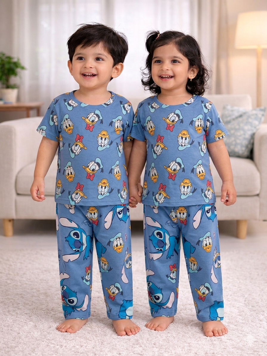 Premium Cotton Half sleeves Tshirt with Pant (Happy Donald)