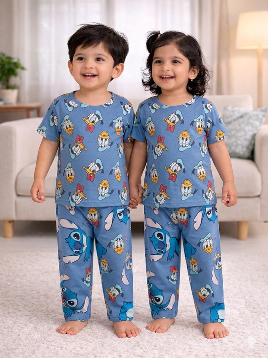 Premium Cotton Half sleeves Tshirt with Pant (Happy Donald)