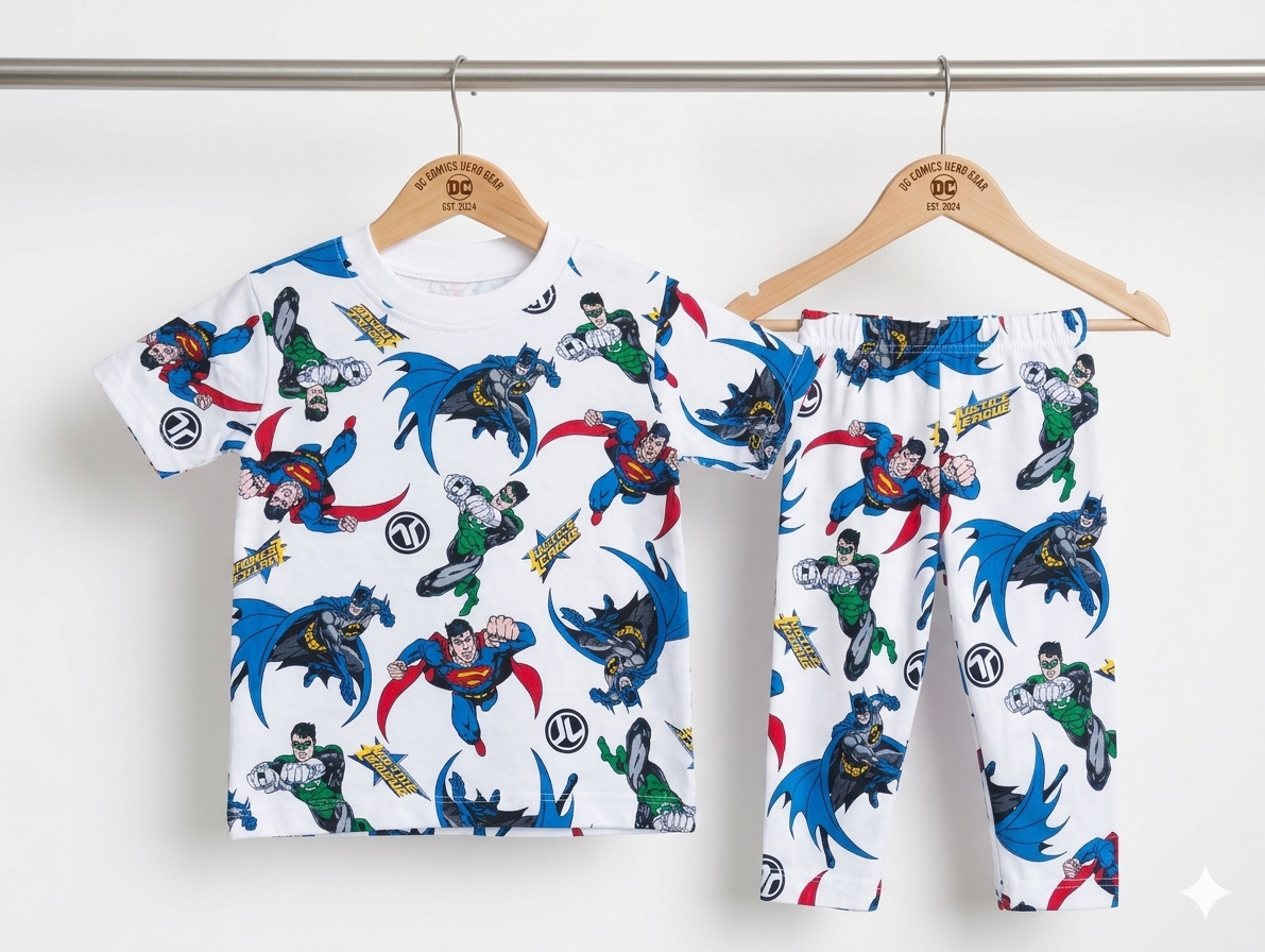 Premium Cartoon Prints Cotton Pajama Sets (Justice League)