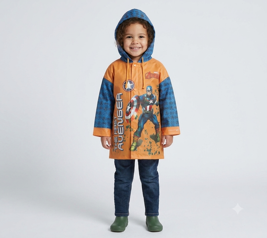 Mustard Avenger Kids' Raincoat  (Gold - Marvel Avenger) (2-3 Yrs)