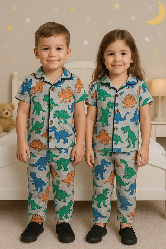 Kid's Collar night Suits (Dino Roar)