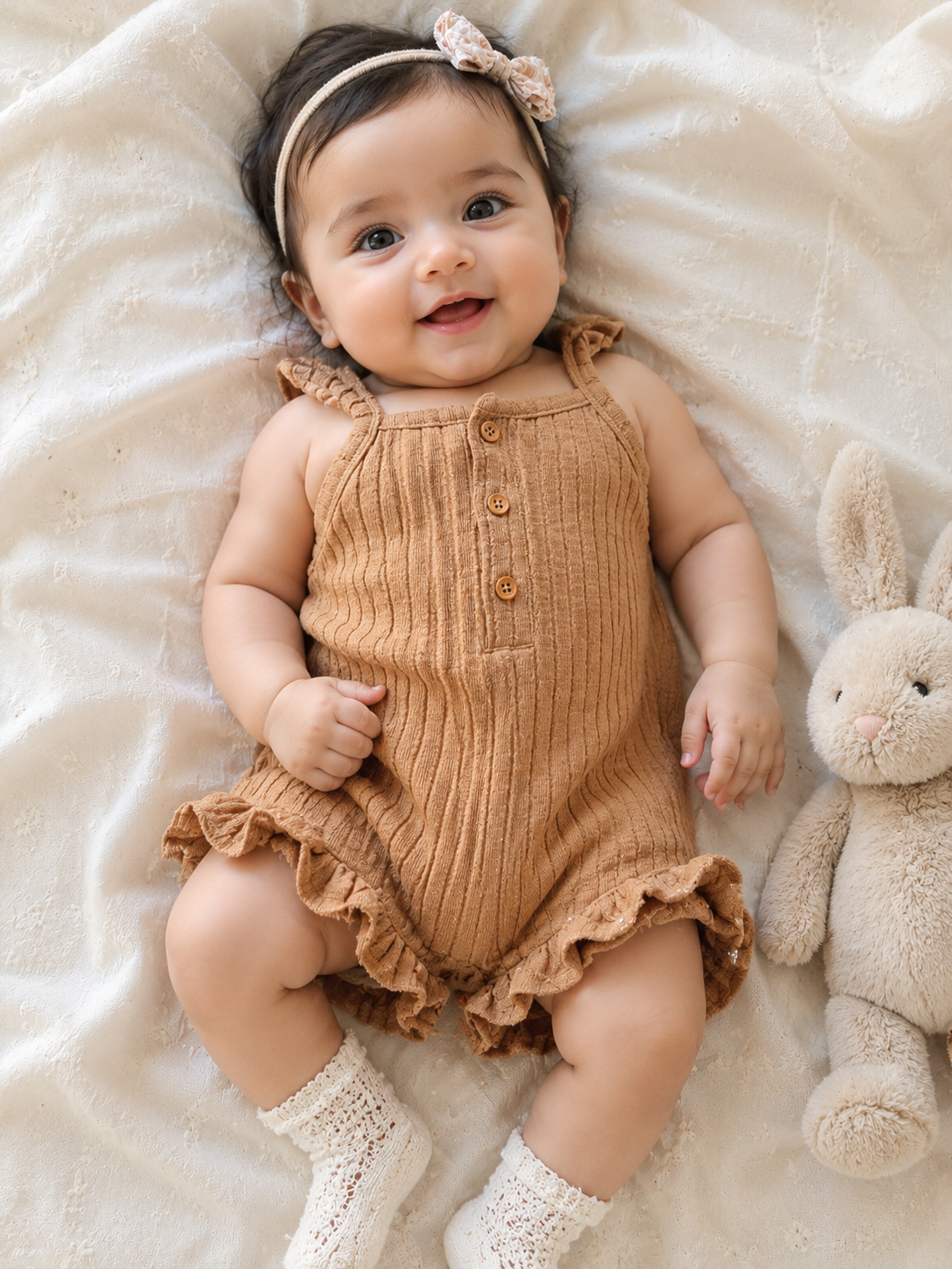 Infant Rompers for Photoshoot (Dark Sand)