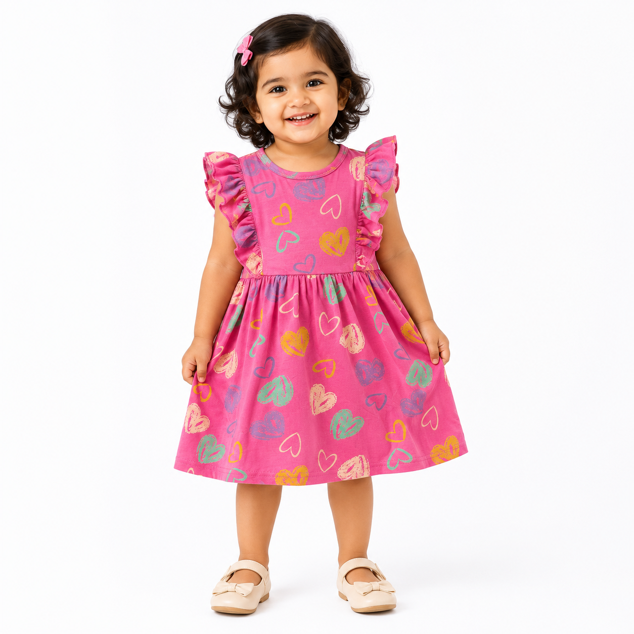 Sleeveless Frill  Frocks (Colorful Hearts)
