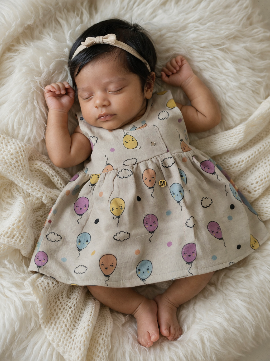 Infant Muslin Frocks (Lite Brown Balloons)