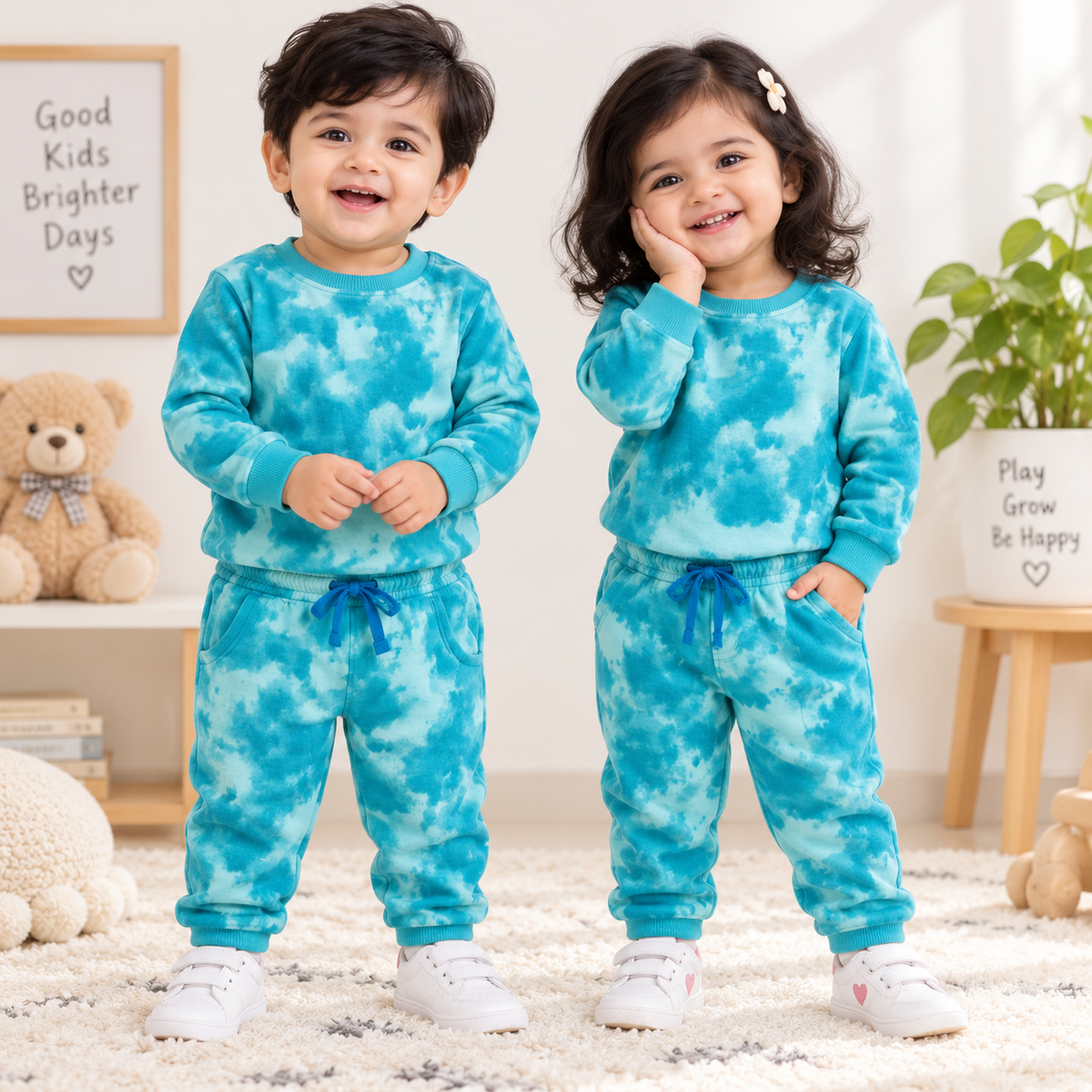 Premium Winter Full Sleeves T-Shirt with Pant (Green Dye)