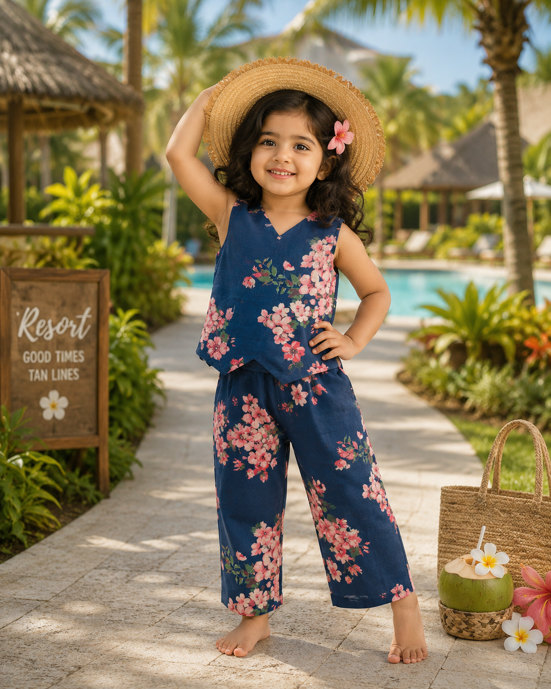 Girls Casual Cotton Printed Top & Pant Co-ord Set (0-11 Yrs) (C011) - Airport Sets