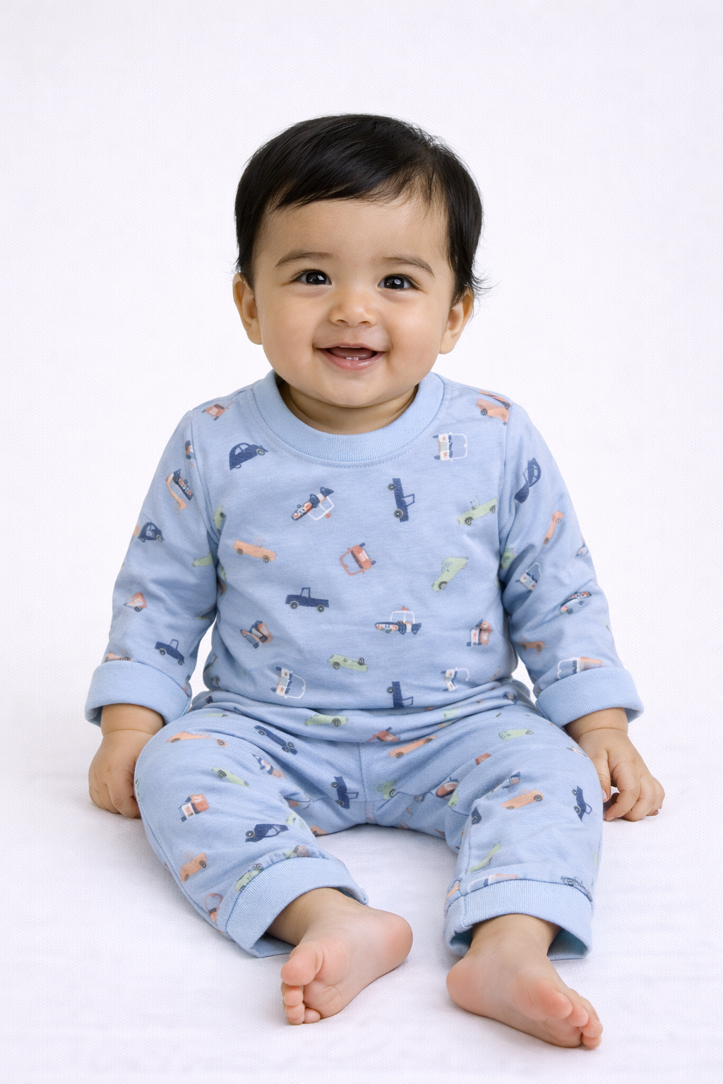 Premium Full sleeves Cotton Tshirt with Pant (Blue Car🚗)