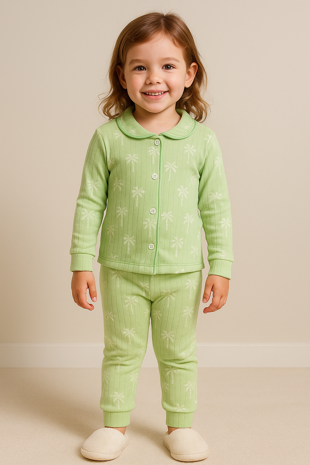 Kid's Collar night Suits Coconut Tree)