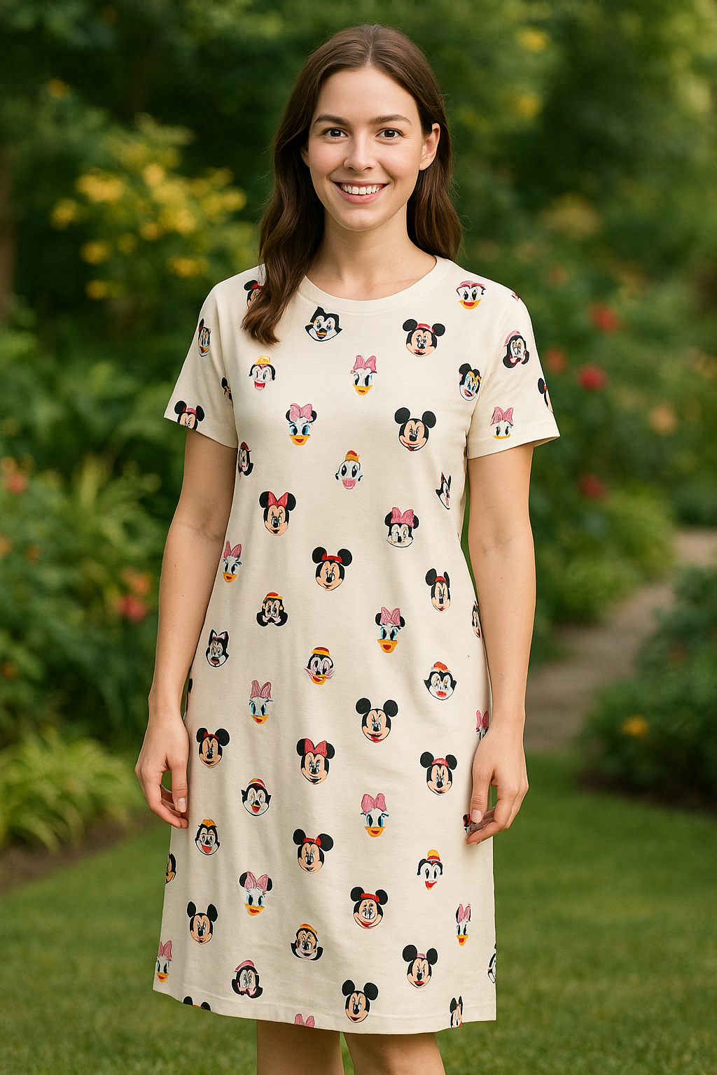 Women's Long POLO A-Line Top ( Micky & Friends)