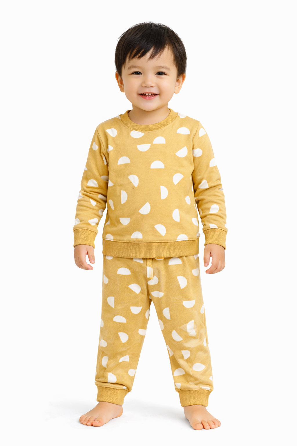 Premium Winter Full sleeves Tshirt with Pant (Yellow 🟡 Moons)