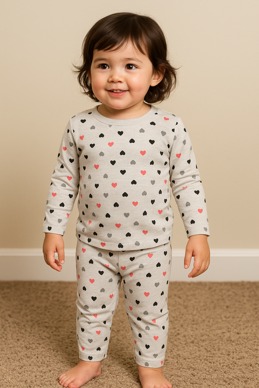 Premium Full sleeves Tshirt with Pant (Grey Heart) (Yr)