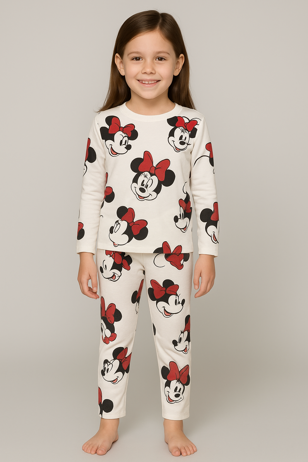 Kids’ Loungewear Winter set (RED sparkle MINNIE) (2-10 Yrs)