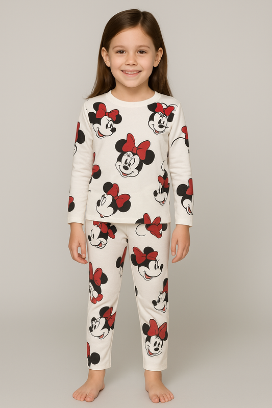 Kids’ Loungewear Winter set (RED sparkle MINNIE) (2-10 Yrs)